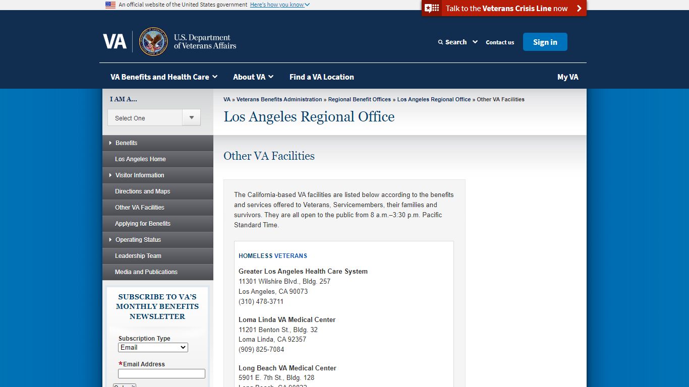 Other VA Facilities - Los Angeles Regional Office - Veterans Affairs